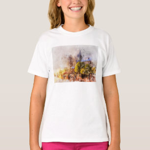 Camiseta Pintura al Acuarela Catedral de Notre Dame al Aman
