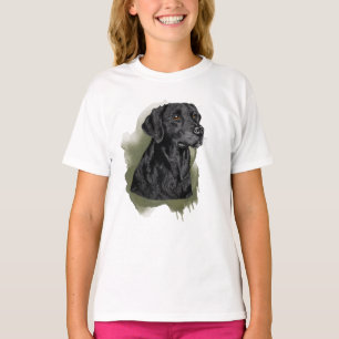 Camiseta Pintura al acuarela de Labrador Retriever negro