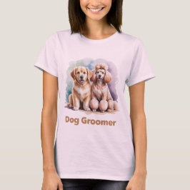 Camiseta Pintura al aguarela de peluquero de perros