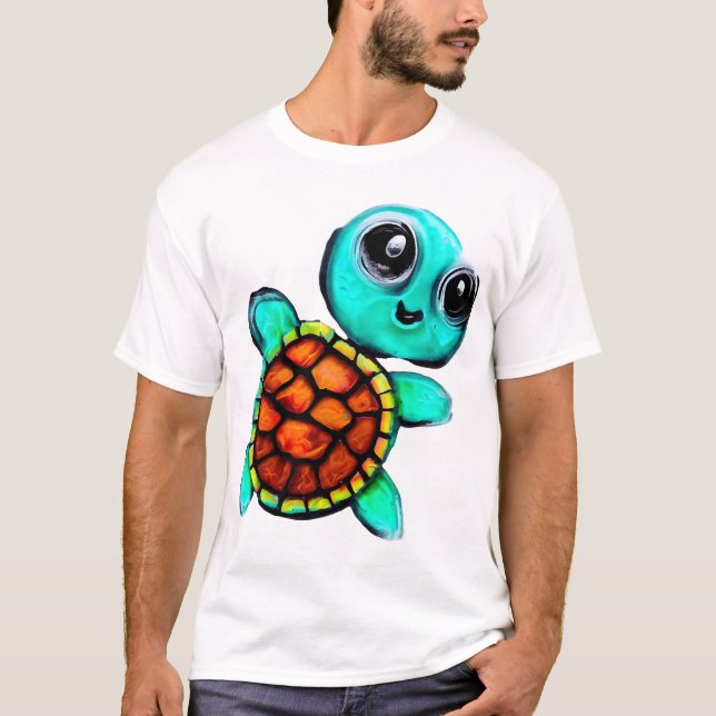 Camiseta pintura al encausto tortuga (Anverso)