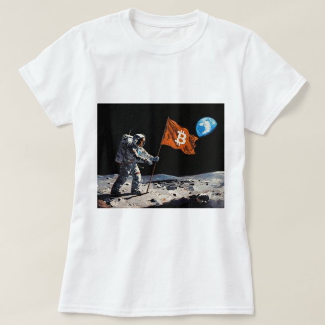 Camiseta Pintura al óleo "Bitcoin Moon" #1 (Diseño del anverso)