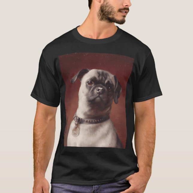 Camiseta Pintura al óleo de Pug (Anverso)