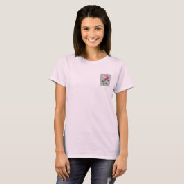 Camiseta Pintura al óleo de rosa rosa con hoja de oro impre