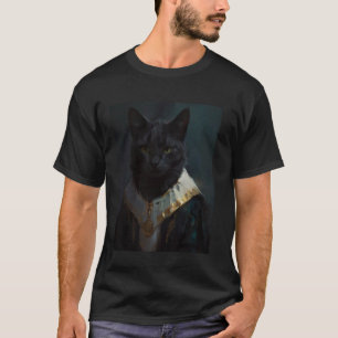 Camiseta Pintura al óleo medieval renacentista de gato dive
