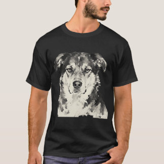 Camiseta Pintura al Tinta de Raza Mixta Primer Plano
