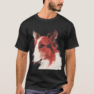 Camiseta Pintura al Tinta de Setter Irlandés Primer Plano