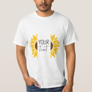 Camiseta Pintura amarilla dividida de girasoles