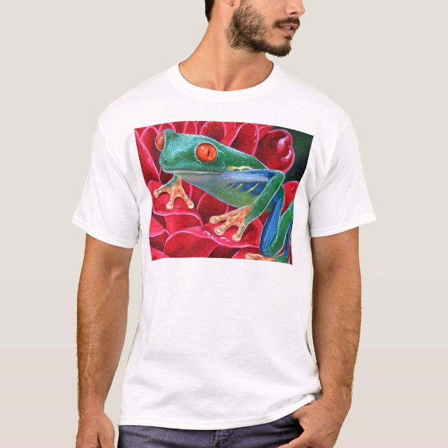 Camiseta Pintura animal del arte de la rana verde - multi (Anverso)