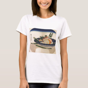 Camiseta Pintura antigua de un cuenco de sushi circa 1800's