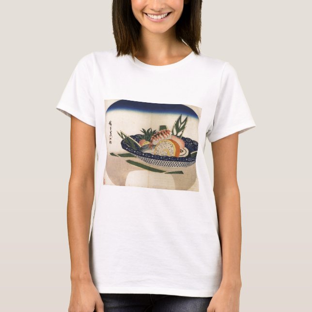 Camiseta Pintura antigua de un cuenco de sushi circa 1800's (Anverso)