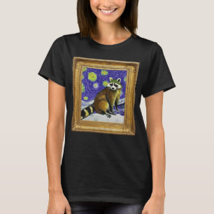 Camiseta Pintura artística de artista de Raccoon Post impre