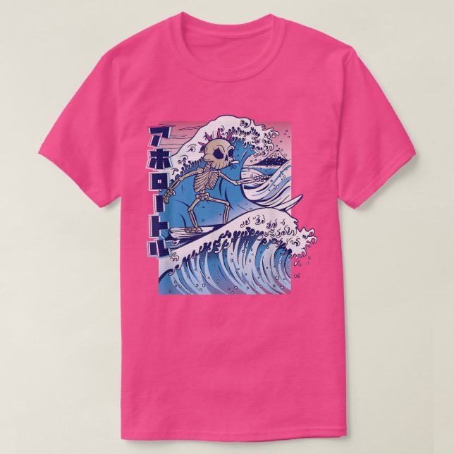 Camiseta Pintura artística de Great Wave Skeleton  (Diseño del anverso)
