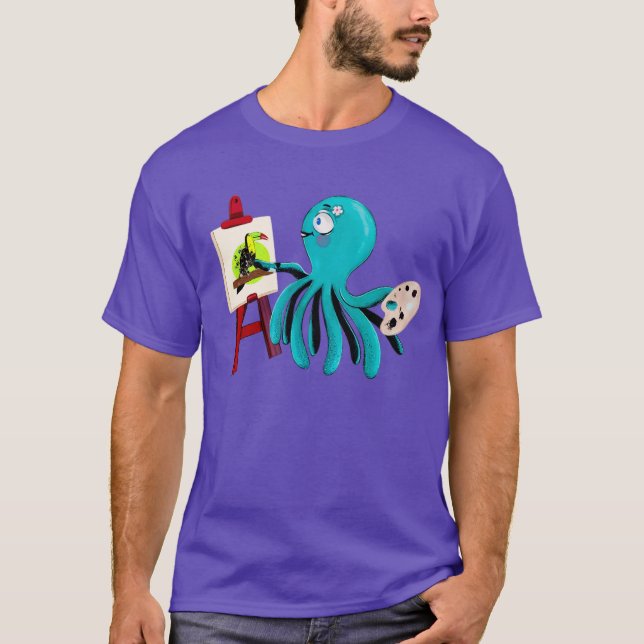 Camiseta Pintura artística de pulpo Un Tocante - lindo y di (Anverso)