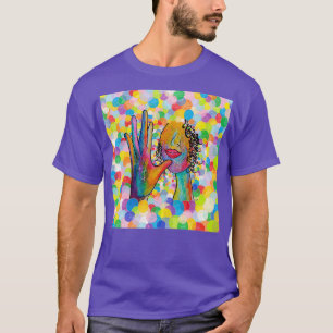 Camiseta Pintura ASL de la MADRE Rótulo sobre la burbuja br