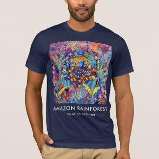 Camiseta Pintura azul de la selva tropical del Amazonas el