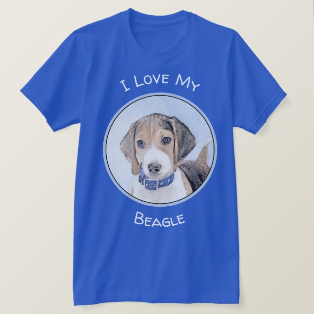 Camiseta Pintura Beagle - Arte Perro Original Cuto (Anverso del diseño)