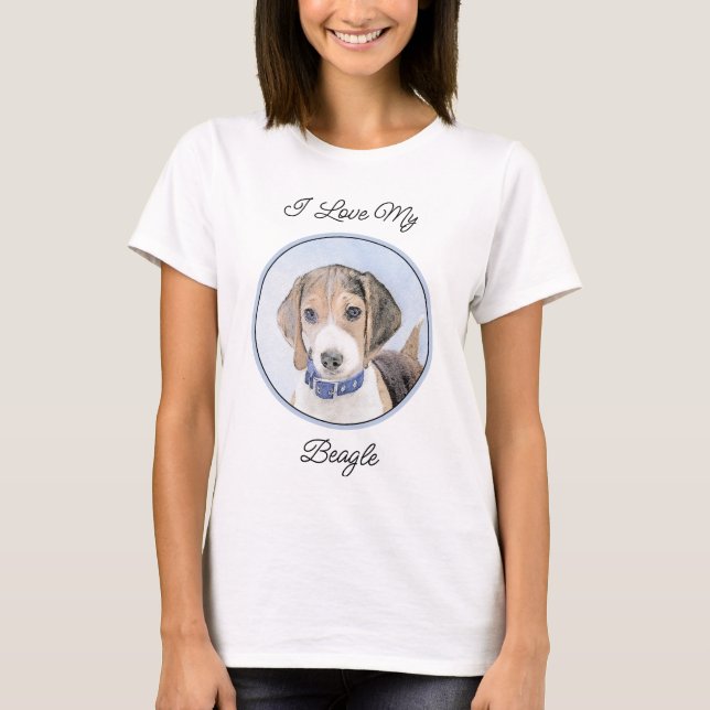 Camiseta Pintura Beagle - Arte Perro Original Cuto (Anverso)