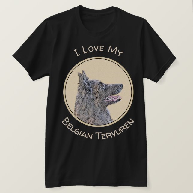Camiseta Pintura belga de tervuren - Arte típico de perro o (Anverso del diseño)