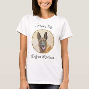 Camiseta Pintura belga malinois - Arte de perro original