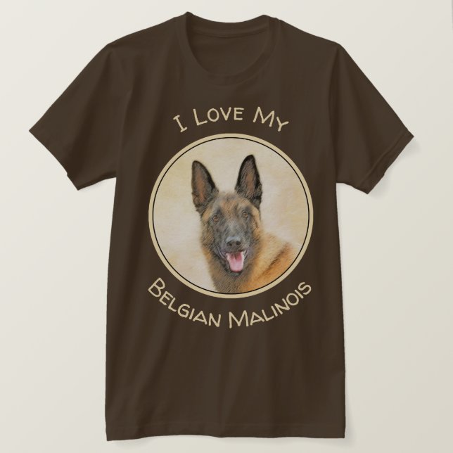 Camiseta Pintura belga malinois - Arte original del perro (Anverso del diseño)