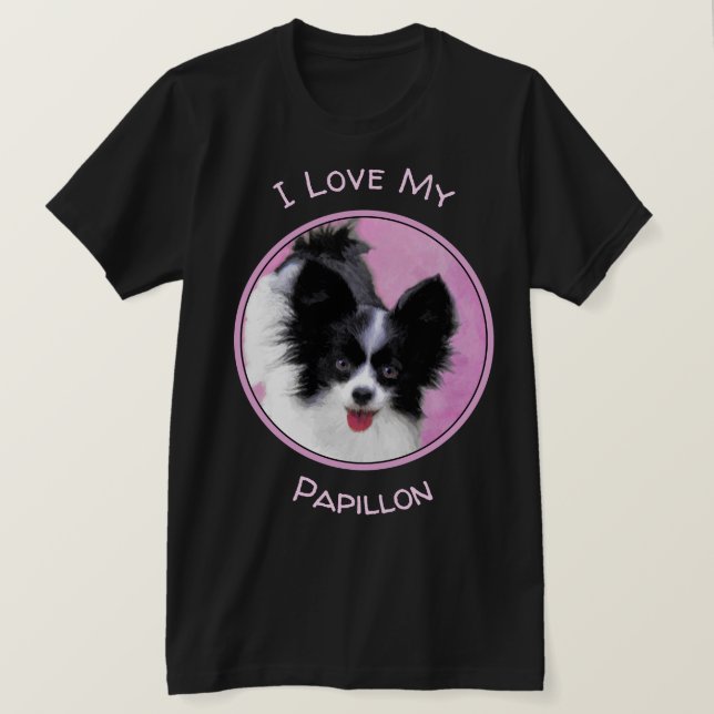 Camiseta Pintura (blanca y negra) de Papillon - arte del (Anverso del diseño)