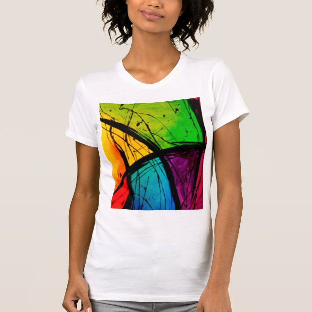 Camiseta Pintura brillante enrrollada del arte abstracto (Anverso)