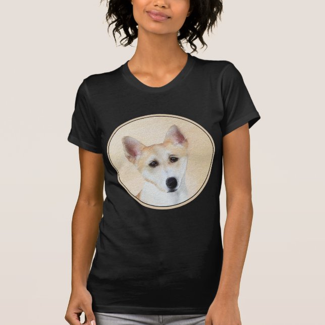 Camiseta Pintura canaense de perro - Arte original de perro (Anverso)