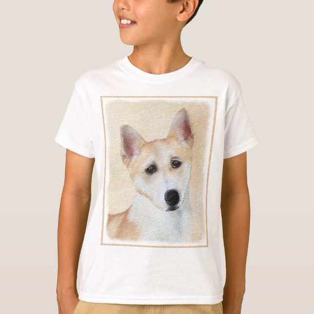 Camiseta Pintura canaense de perro - Arte original de perro (Anverso)