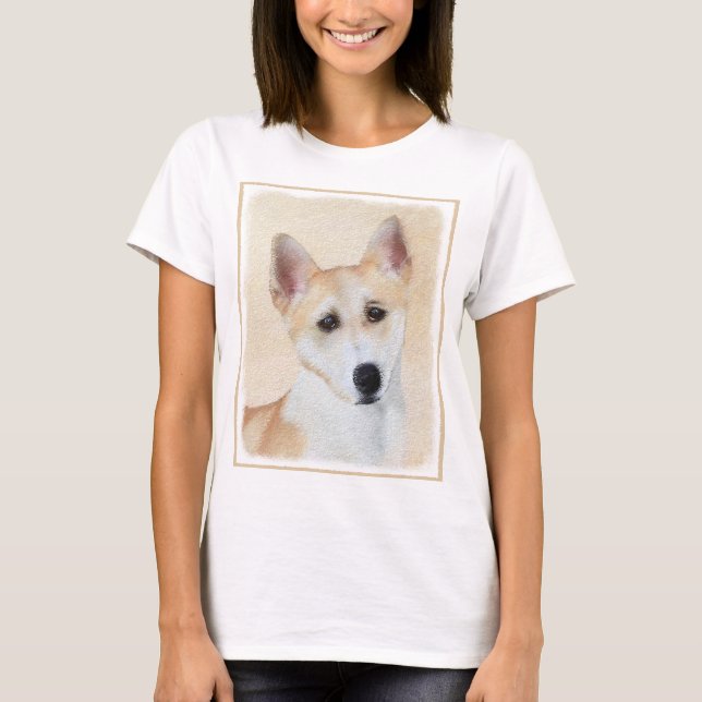 Camiseta Pintura canaense de perro - Arte original de perro (Anverso)