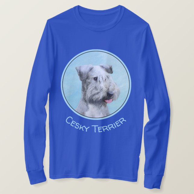 Camiseta Pintura Cesky Terrier - Arte Perro Original. (Anverso del diseño)