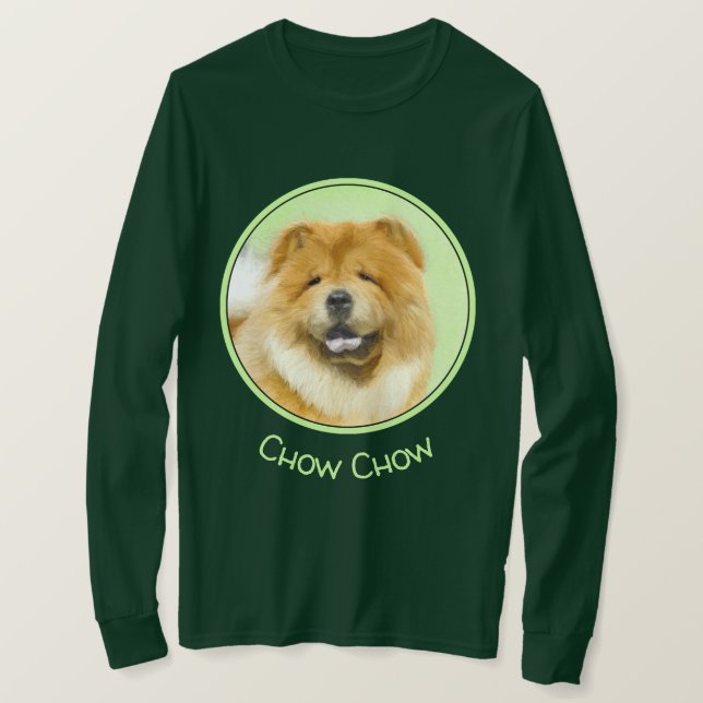 Camiseta Pintura Chow Chow - Arte Perro Original. (Anverso del diseño)