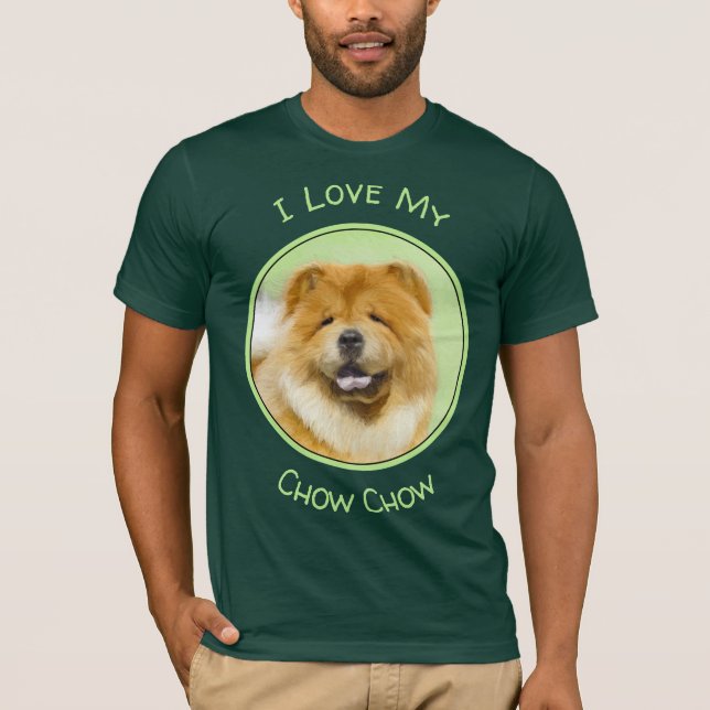 Camiseta Pintura Chow Chow - Arte Perro Original. (Anverso)