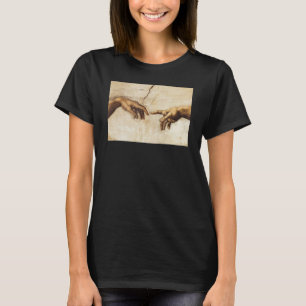 Camiseta Pintura clásica La creación de Adán por Michelang