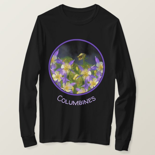 Camiseta Pintura Colorado Blue Columbine - Arte Original (Anverso del diseño)