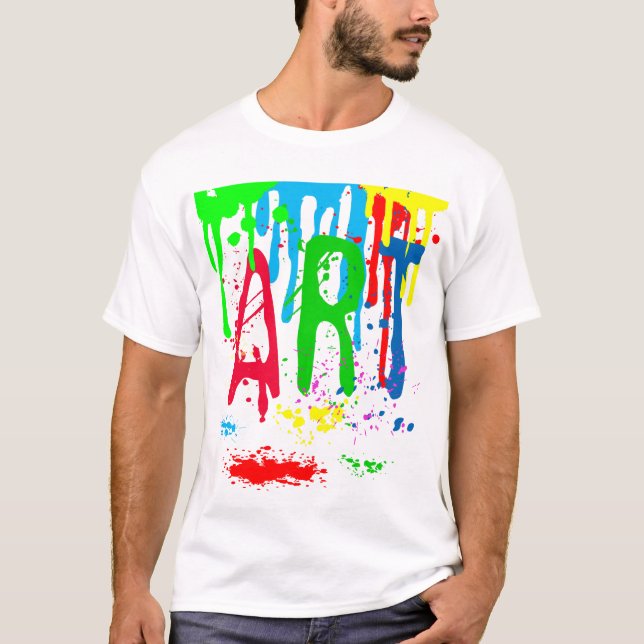 Camiseta Pintura coloreada de arte divertida (Anverso)