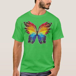 Camiseta Pintura colorida de mariposa Cute
