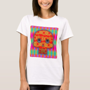 Camiseta Pintura colorida del cráneo de Robot