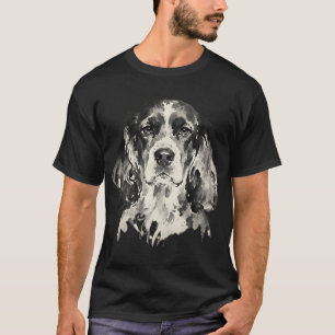 Camiseta Pintura con tinta de Cocker Spaniel primer plano