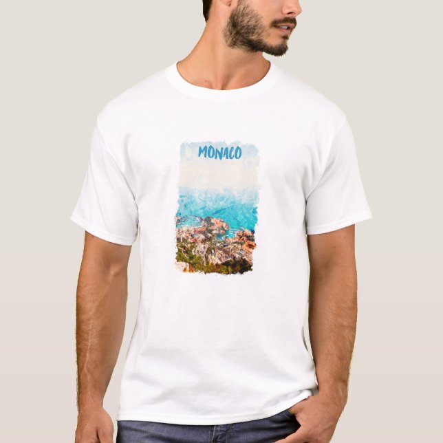 Camiseta Pintura con vistas al océano de Blue Monaco (Anverso)