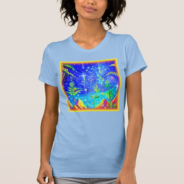 Camiseta Pintura Cuta "Selva Estelar". ¡Hazte con una en Za (Anverso)