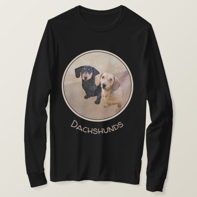 Camiseta Pintura Dachshund (suave) - Arte Perro Original (Anverso del diseño)