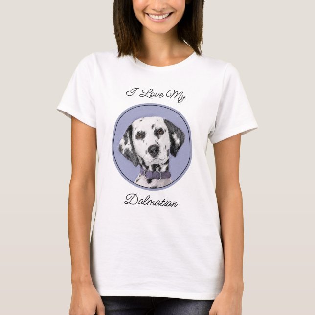 Camiseta Pintura dálmata - Arte de perro original (Anverso)