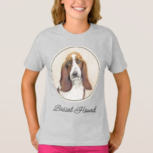 Camiseta Pintura de abdomen basset - Arte de perro original