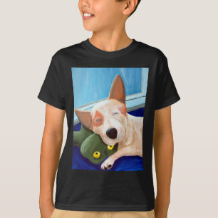 Camiseta Pintura de abrazo roja de la rana de Heeler