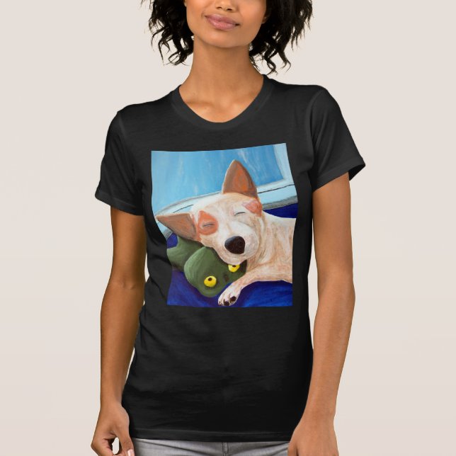 Camiseta Pintura de abrazo roja de la rana de Heeler (Anverso)