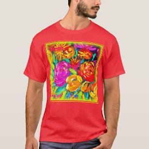 Camiseta Pintura De Aceite De Flor Colorida. ¡Hazte con una