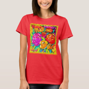 Camiseta Pintura De Aceite De Flor Colorida. ¡Hazte con una