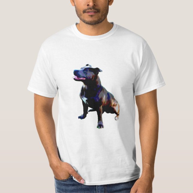 Camiseta Pintura de aceite del toro de Staffordshire, (Anverso)