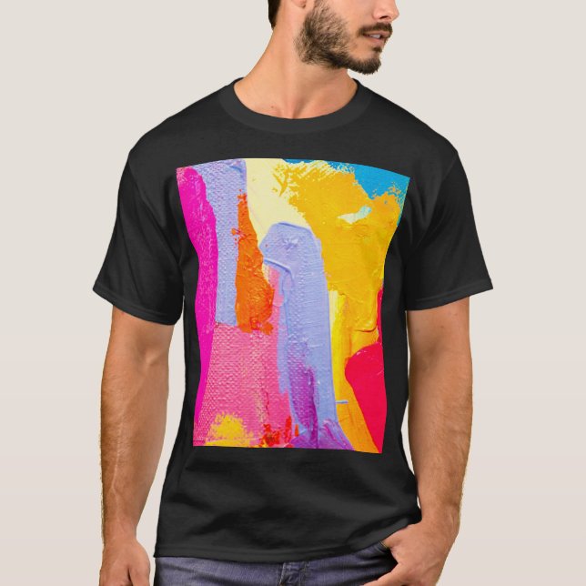 Camiseta Pintura de aceite original: Resumen colorido (Anverso)