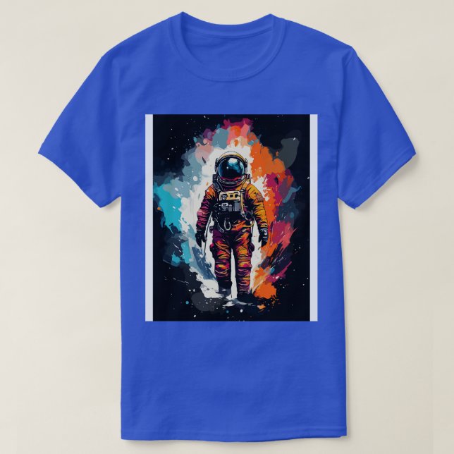 Camiseta Pintura de acuarela astronauta espacial Resumen de (Diseño del anverso)